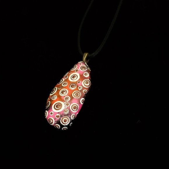 Hand Painted Dot Art Pendant - Picture 5 of 10